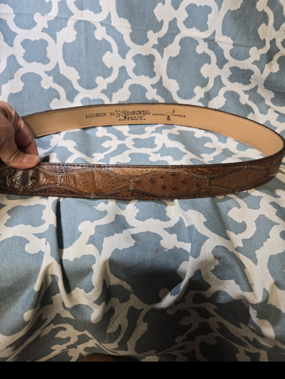 NWT NOCONA WESTERN COWBOY OSTRICH BELT SZ 34 RODEO - Picture 8 of 8